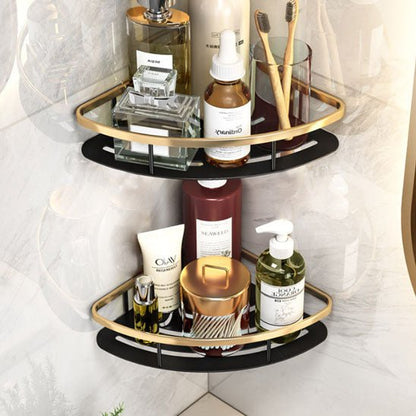 etagere de douche angle noir dore