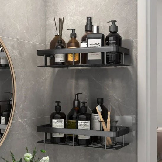 etagere de douche rectangulaire noir 2pieces
