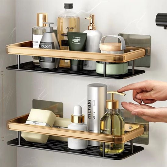 etagere de douche rectangulaire noir dore